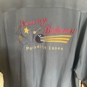 Tommy Bahama gray silk shirt